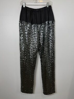 Rachel Comey Black Silver Sequin Pants Size 6 Made in New York